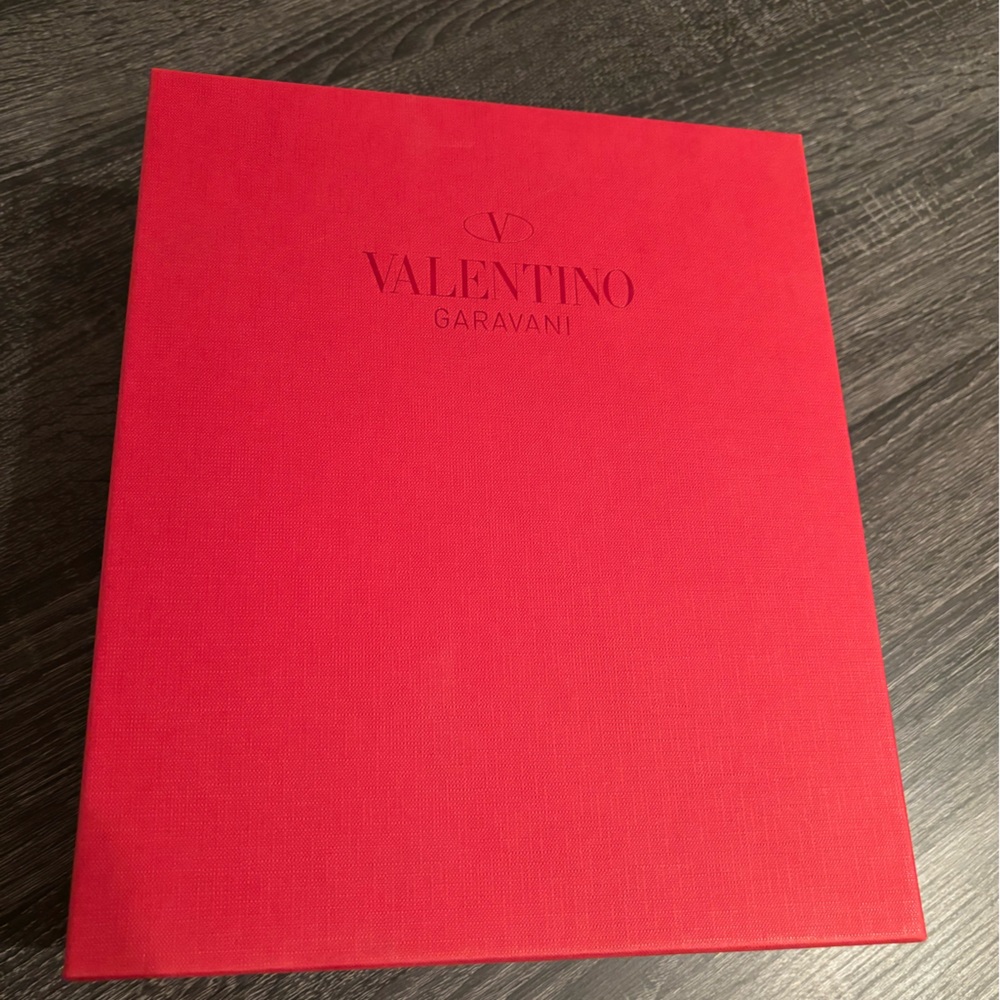 Valentino Velvet Black & Red Platform Open Toes Heels Size 37 - Picture 14 of 14